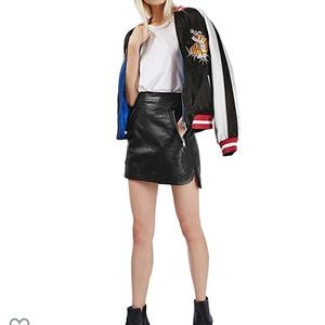 Black faux leather skirt